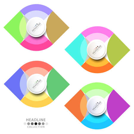 Brochure header colorful layout background template design collectionのイラスト素材