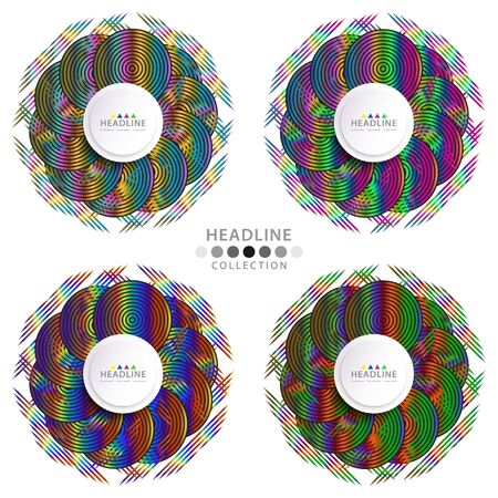 Brochure header colorful layout background template design collectionのイラスト素材