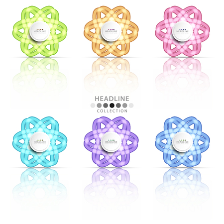 Brochure header colorful layout background template design collectionのイラスト素材