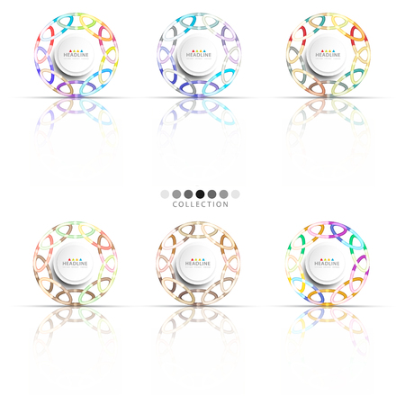 Brochure header colorful layout background template design collectionのイラスト素材