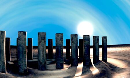 3D illustration of virtual scenery for creative design, art and entertainmentの写真素材