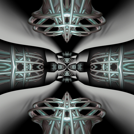 3D render of plastic background tile with embossed abstract ornament patternの写真素材