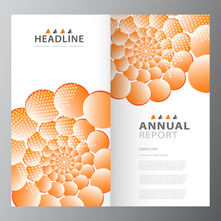 Annual colorful business report template design layoutのイラスト素材