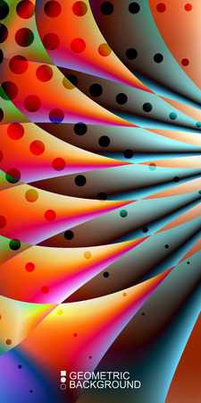 Geometric abstract background template with fluid waves in blurred colors