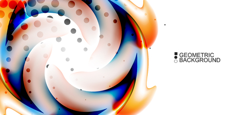 Geometric abstract background template with fluid waves in blurred colorsのイラスト素材