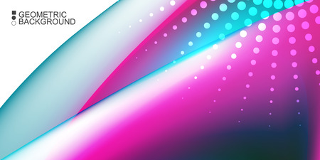 Geometric abstract background template with fluid waves in blurred colorsのイラスト素材