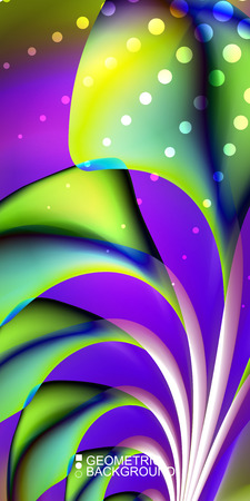 Geometric abstract background template with fluid waves in blurred colorsのイラスト素材