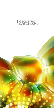 Geometric abstract background template with fluid waves in blurred colorsのイラスト素材