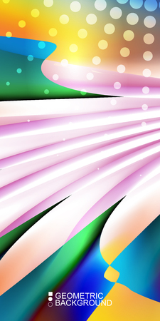 Geometric abstract background template with fluid waves in blurred colorsのイラスト素材