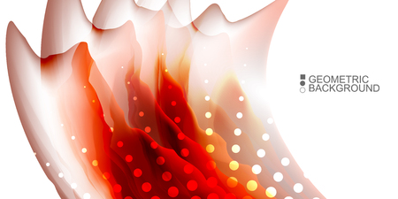 Geometric abstract background template with fluid waves in blurred colorsのイラスト素材