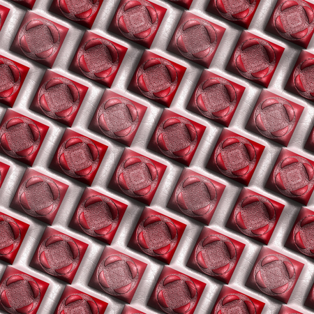 3D render of seamless background tile with embossed abstract pattern on leather
