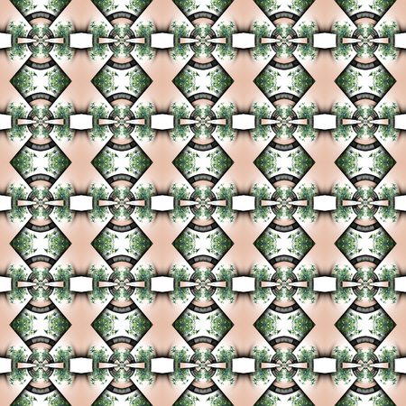 3D render of seamless plastic background tile with embossed abstract ornament pattern