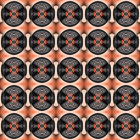 3D render of seamless plastic background tile with embossed abstract ornament pattern