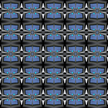 3D render of plastic seamless background tile with embossed metallic abstract pattern on canvasの写真素材