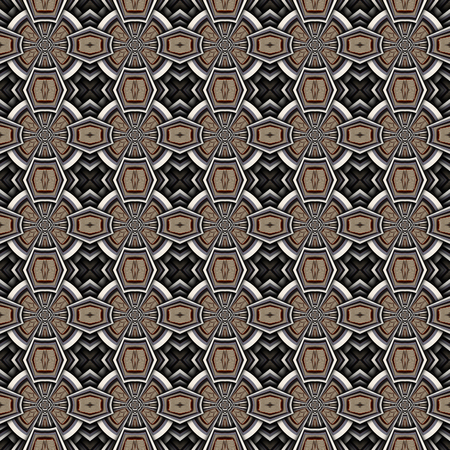 3D render of plastic seamless background tile with embossed metallic abstract pattern on canvasの写真素材