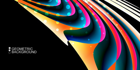 Geometric abstract background template with fluid waves in blurred colorsのイラスト素材