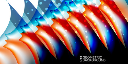 Geometric abstract background template with fluid waves in blurred colorsのイラスト素材