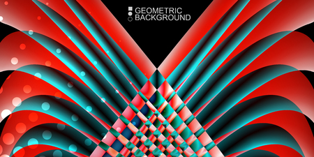 Geometric abstract background template with fluid waves in blurred colorsのイラスト素材