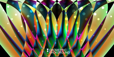 Geometric abstract background template with fluid waves in blurred colorsのイラスト素材