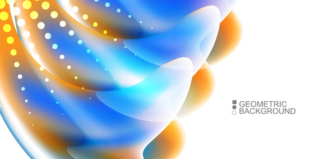 Geometric abstract background template with fluid waves in blurred colorsのイラスト素材