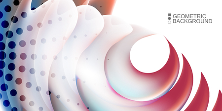 Geometric abstract background template with fluid waves in blurred colorsのイラスト素材