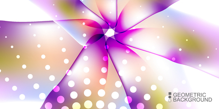 Geometric abstract background template with fluid waves in blurred colorsのイラスト素材