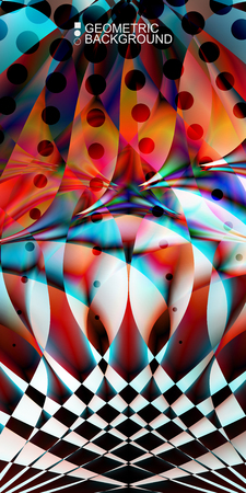 Geometric abstract background template with fluid waves in blurred colorsのイラスト素材