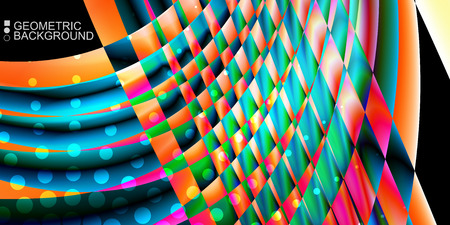 Geometric abstract background template with fluid waves in blurred colorsのイラスト素材