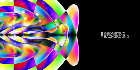 Geometric abstract background template with fluid waves in blurred colorsのイラスト素材