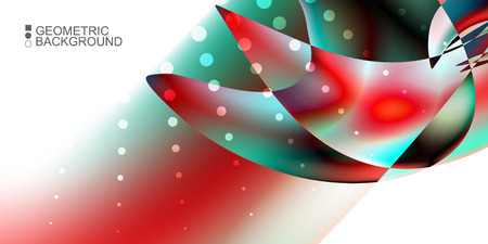 Geometric abstract background template with fluid waves in blurred colorsのイラスト素材