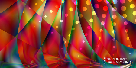 Geometric abstract background template with fluid waves in blurred colorsのイラスト素材