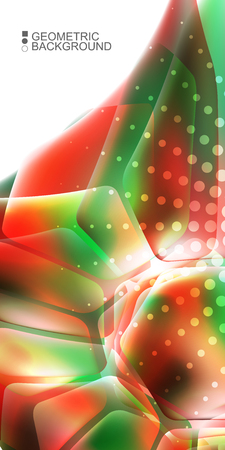 Geometric abstract background template with fluid waves in blurred colorsのイラスト素材