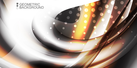 Geometric abstract background template with fluid waves in blurred colorsのイラスト素材