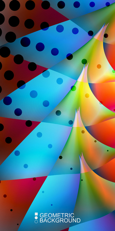 Geometric abstract background template with fluid waves in blurred colorsのイラスト素材