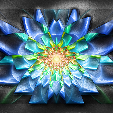 3D rendering of plastic background with embossed fractal on leatherの写真素材