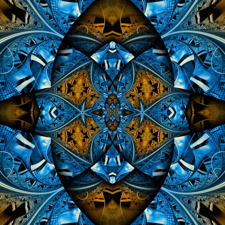 3D render of plastic background tile with embossed abstract colorful fractal patternの写真素材