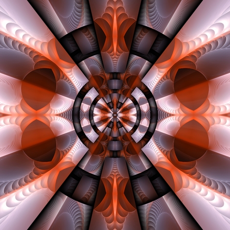 3D render of plastic background tile with embossed abstract colorful fractal patternの写真素材