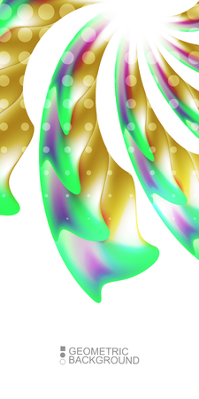 Geometric abstract background template with fluid waves in blurred colorsのイラスト素材