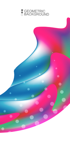 Geometric abstract background template with fluid waves in blurred colorsのイラスト素材