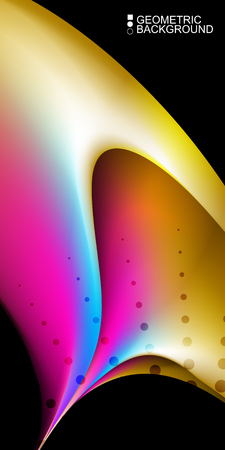 Geometric abstract background template with fluid waves in blurred colorsのイラスト素材