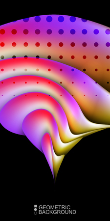 Geometric abstract background template with fluid waves in blurred colorsのイラスト素材