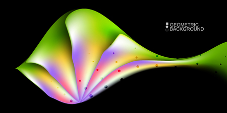 Geometric abstract background template with fluid waves in blurred colorsのイラスト素材
