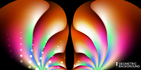 Geometric abstract background template with fluid waves in blurred colorsのイラスト素材