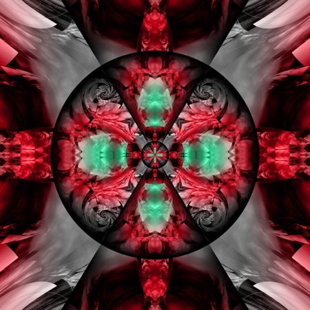 3D render of plastic background tile with embossed abstract colorful fractal patternの写真素材