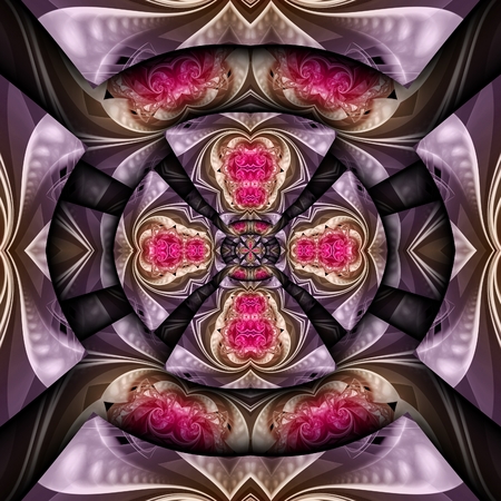 3D render of plastic background tile with embossed abstract colorful fractal patternの写真素材
