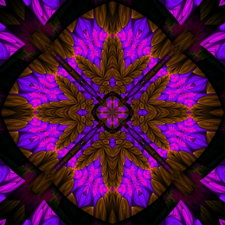 3D render of plastic background tile with embossed abstract colorful fractal patternの写真素材