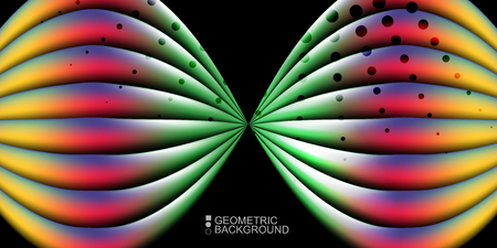 Geometric abstract background template with fluid waves in blurred colorsのイラスト素材