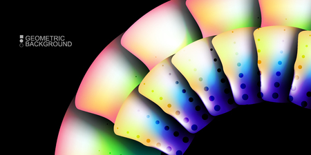 Geometric abstract background template with fluid waves in blurred colorsのイラスト素材