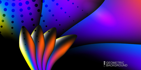 Geometric abstract background template with fluid waves in blurred colorsのイラスト素材