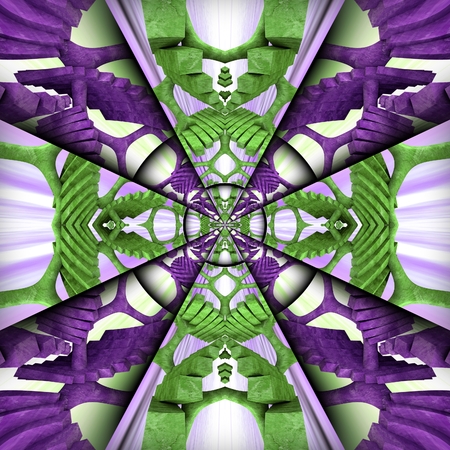 3D render of plastic background tile with embossed abstract pattern symmetryの写真素材